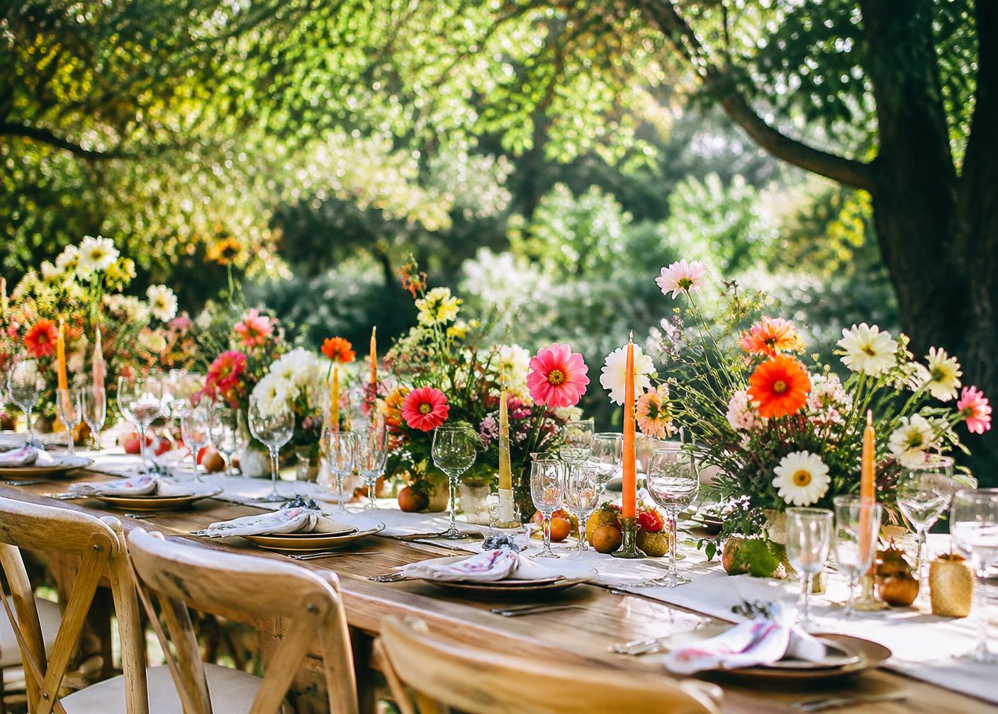 The Summer Garden — Zinnia, dahlia, cosmos, garden gathered stems